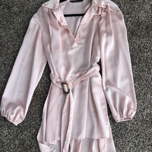 Zara basic Rosie pink blouse